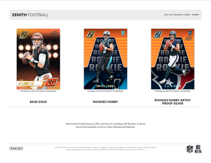 2023 Panini Zenith Football Hobby 12 Box Case