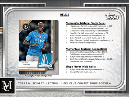 2023-24 Topps UEFA Club Competitions Museum Collection Soccer Hobby Box